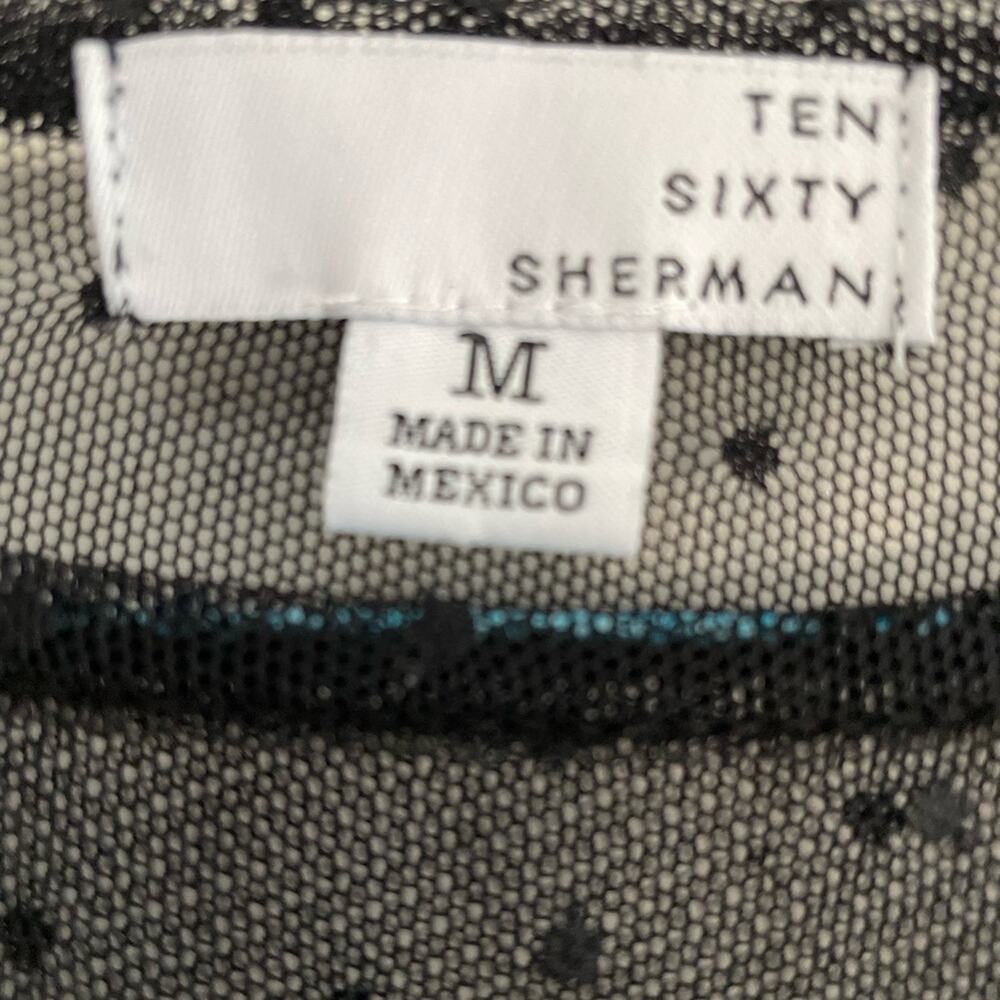 Ten Sixty Sherman Black Sheer Swiss Dot Top size Medium - Picture 5 of 9
